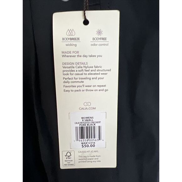 CALIA Shorts Mid Rise Shorts Journey Collection BLACK‎ Size: X-SMALL NWT $50 - Picture 2 of 5